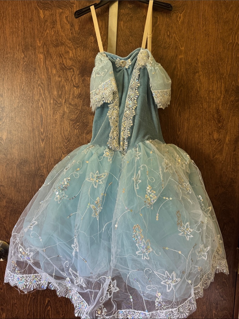 Revolution Pale Blue Sequin Floral Tulle Princess Dress